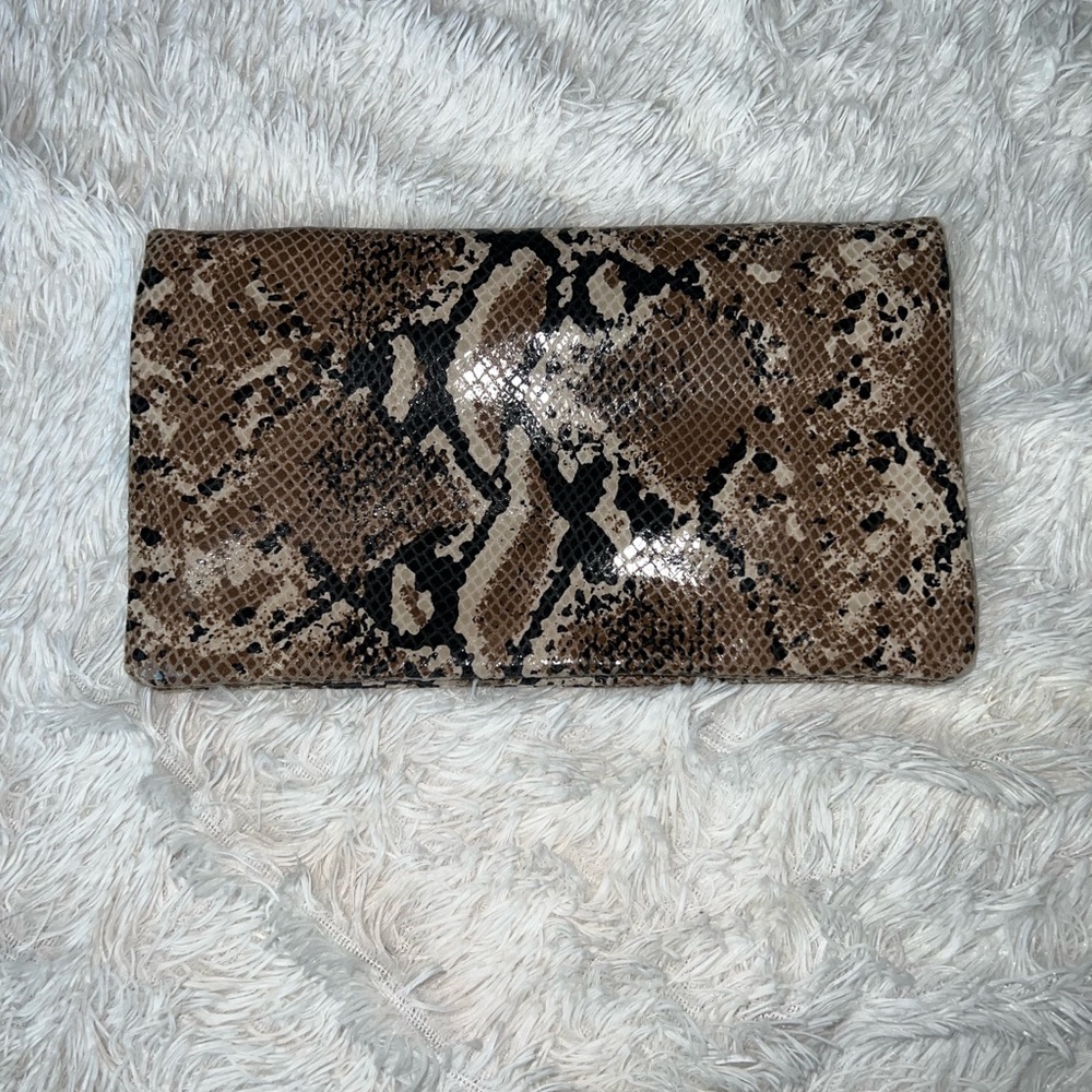 Ann Taylor- Multi Color embossed Python clutch